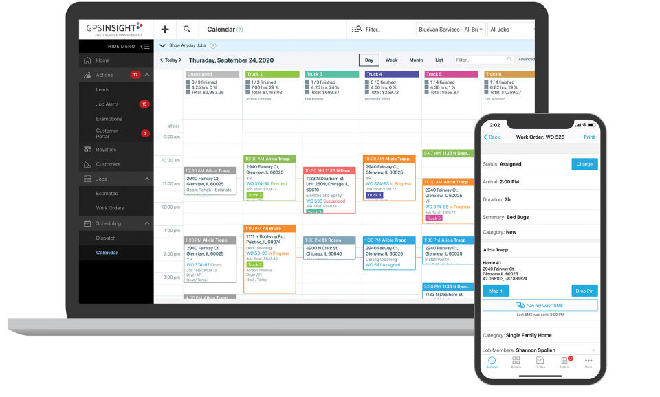 screenshot of Field Service Management